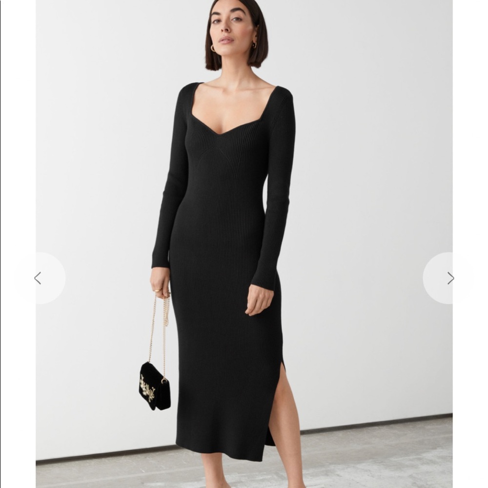 Ribbed Sweetheart Neck Bustier Midi Dress